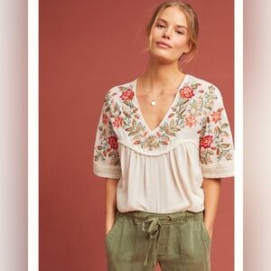 Anthropologie / Ranna Gill - Jumel Embroidered Blouse {S}